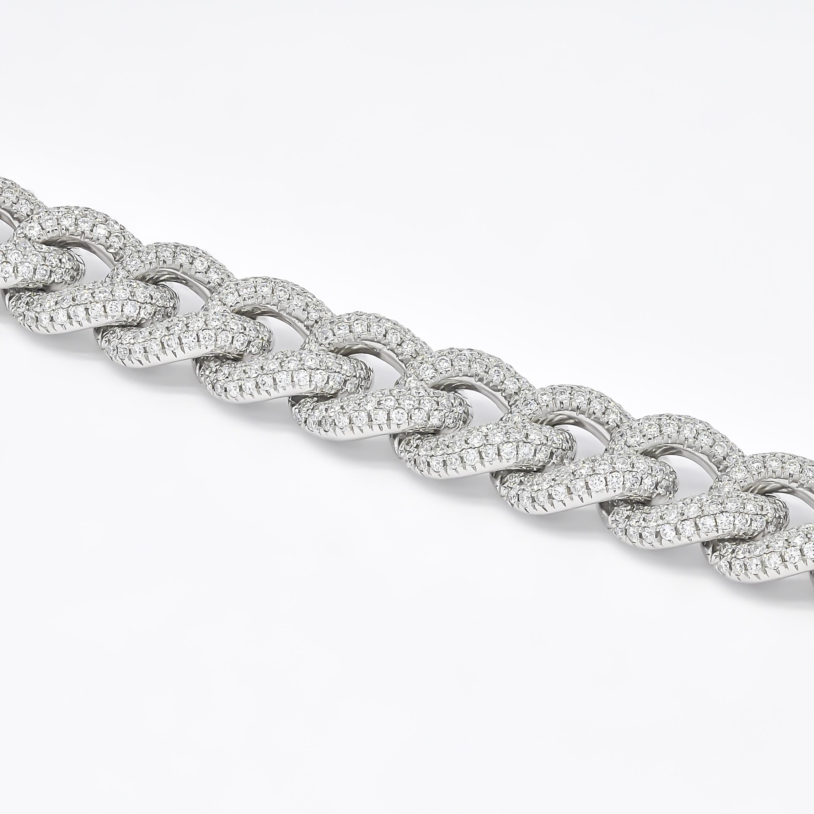 diamond curb link bracelet