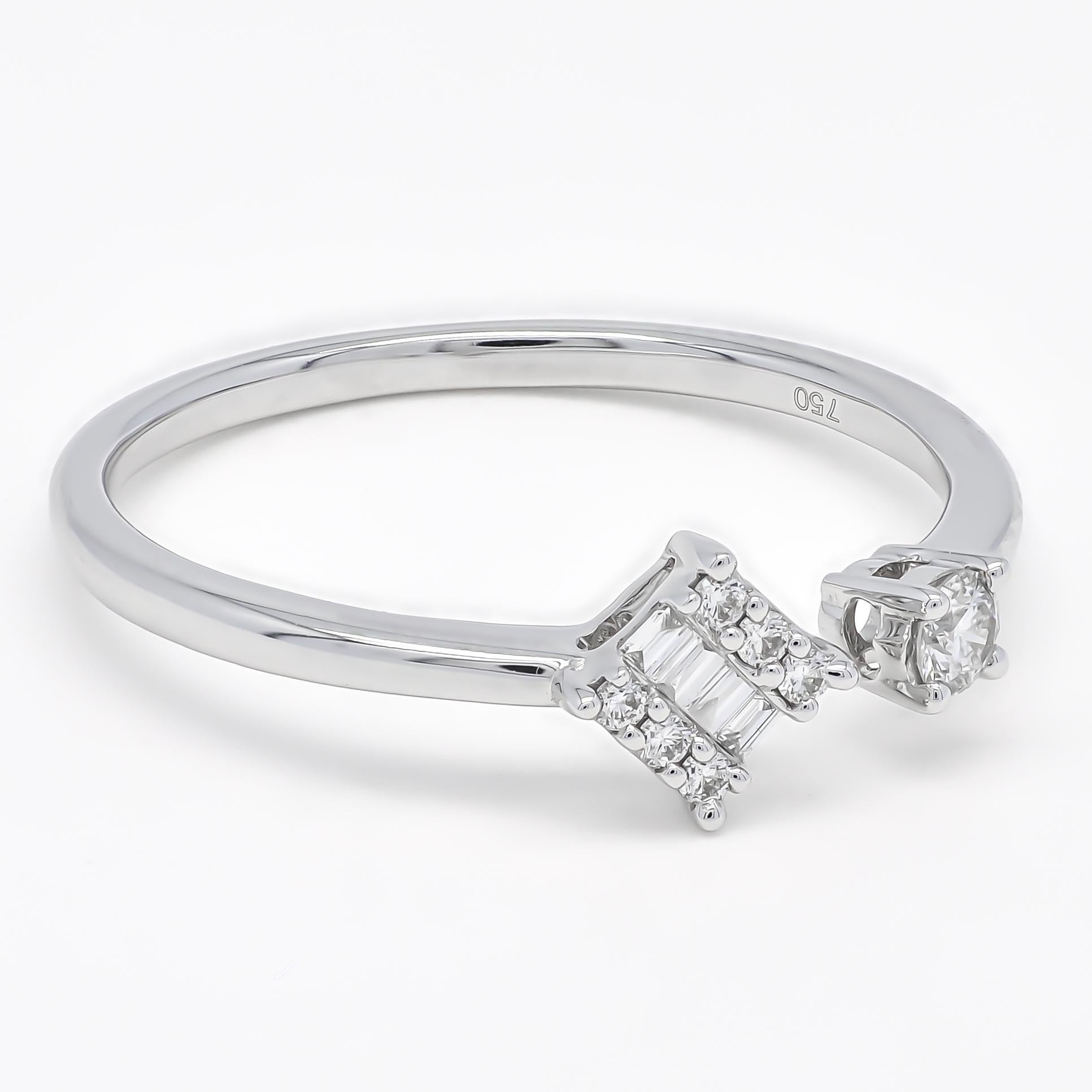 Brilliant Cut 18KT White Gold Natural Diamonds Square Illusion Cluster 2 Design Ring R084993 For Sale