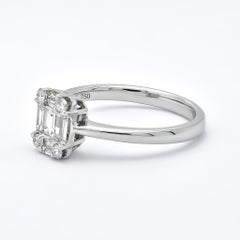 Natural Diamonds 0.45 carats 18KT White Gold  Square Illusion Cluster Ring