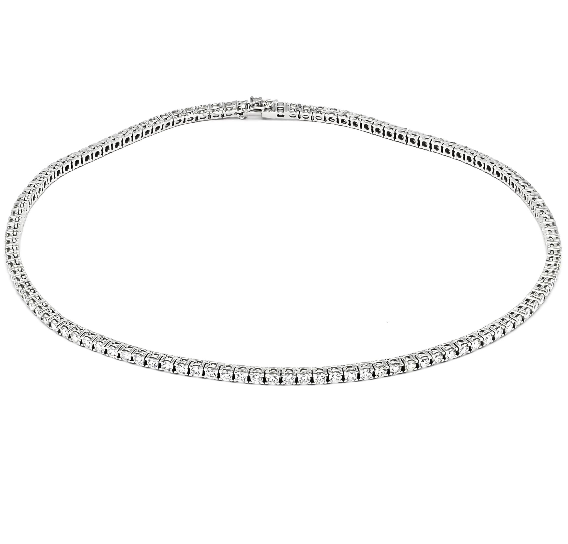 Modern Natural Diamond Necklace 11.13CT 18KT White Gold Women Statement Necklace  For Sale