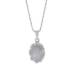 18KT White Gold Natural Star Grey Sapphire Necklace