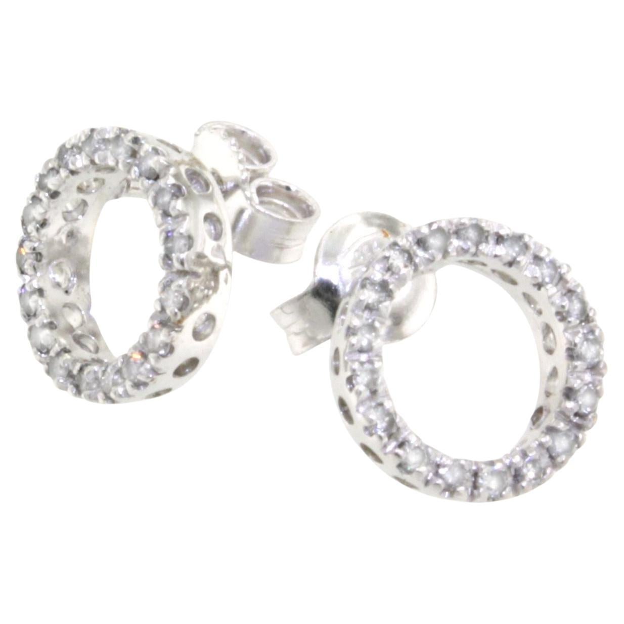 18Kt White Gold Natural White Diamonds Fashion Classic Stud Earrings