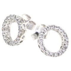 18Kt Weißgold Natürliche weiße Diamanten Mode Classic Ohrstecker