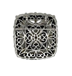 18kt White Gold Onyx, Diamond, and Rock Crystal Pin/Pendant – 0.72cts