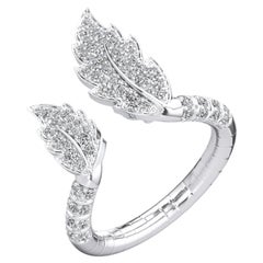 18kt White Gold Open-Front Ring, Florere By Renu Oberoi