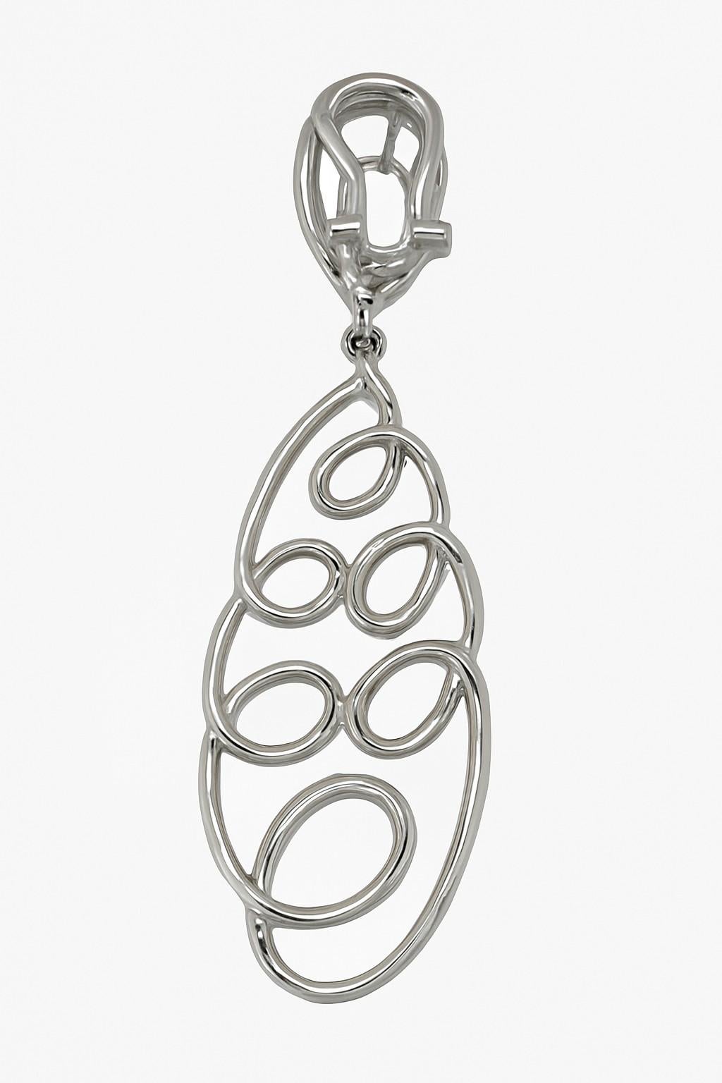 18kt Weißgold offener Wirbel Design Diamant Ohrringe baumeln - 2,25