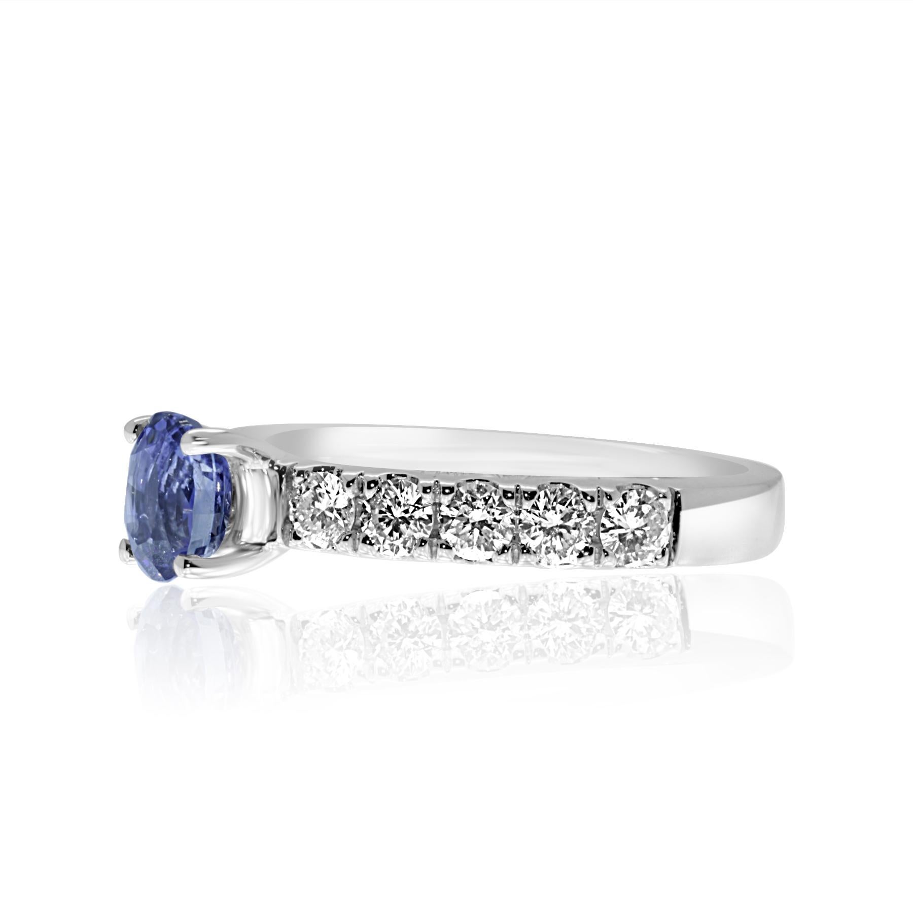 while most engagement rings contain only diamonds why not be different and go for a blue sapphire?

blue sapphires are believed to symbolise faithfulness and sincerity when given set in an engagement ring.
this gorgeous ring features an oval cut