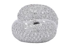 18kt White Gold Overlap Toi & Moi Ring Pavé Set with 4.95ct. Diamonds