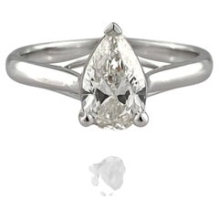 18KT White Gold Pear-Cut Diamond Solitaire Ring – 1.00 Carat