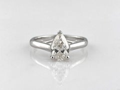 18KT White Gold Pear-Cut Diamond Solitaire Ring – 1.00 Carat