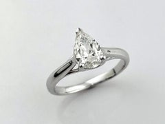 18KT White Gold Pear-Cut Diamond Solitaire Ring – 1.01 Carat