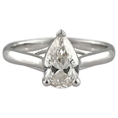 18KT White Gold Pear-Cut Diamond Solitaire Ring – 1.01 Carat