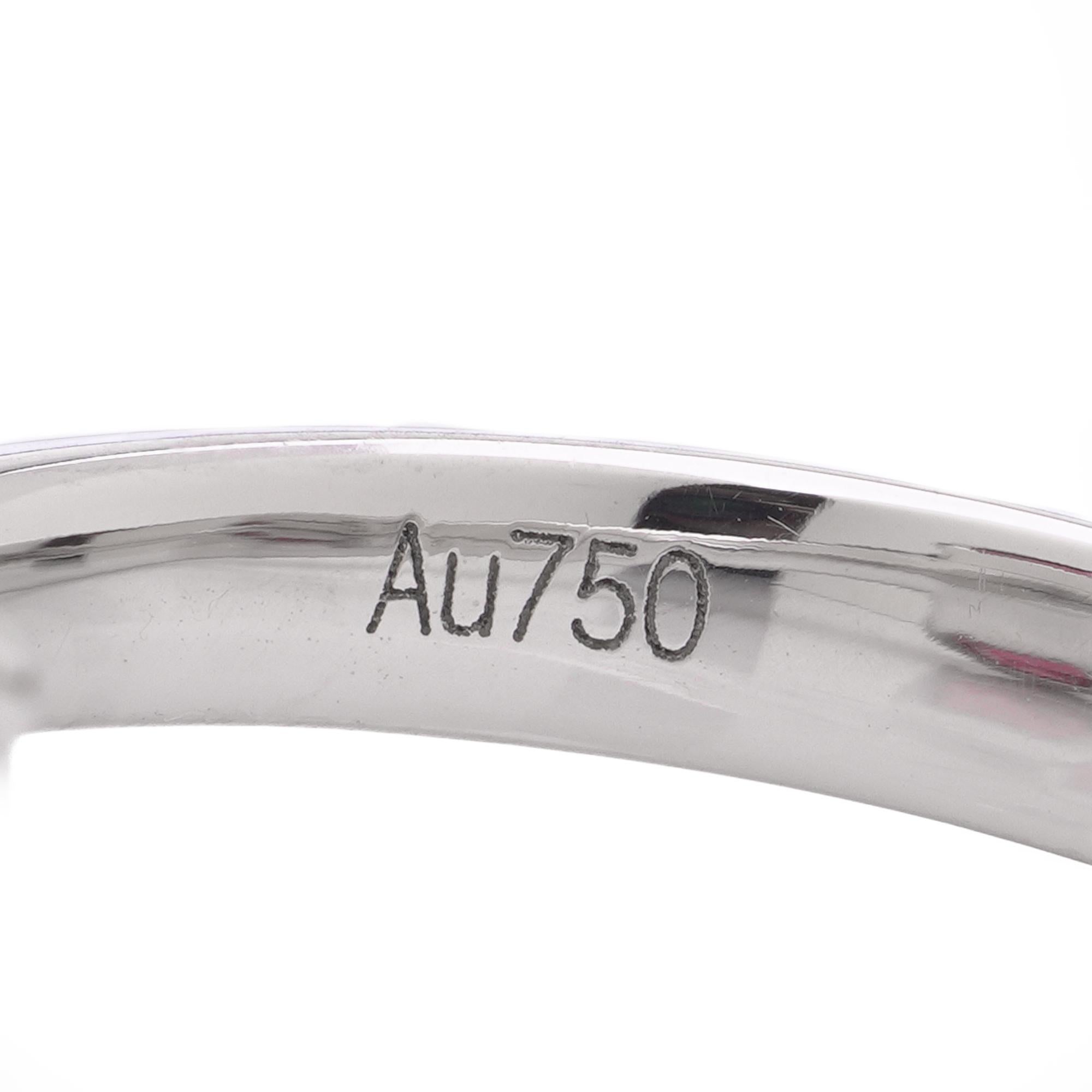 Anello in oro bianco 18kt con tormalina rosa e diamanti in vendita 1