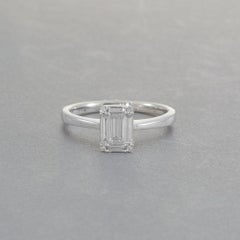 18KT White Gold Rectangular Cluster Diamond Ring