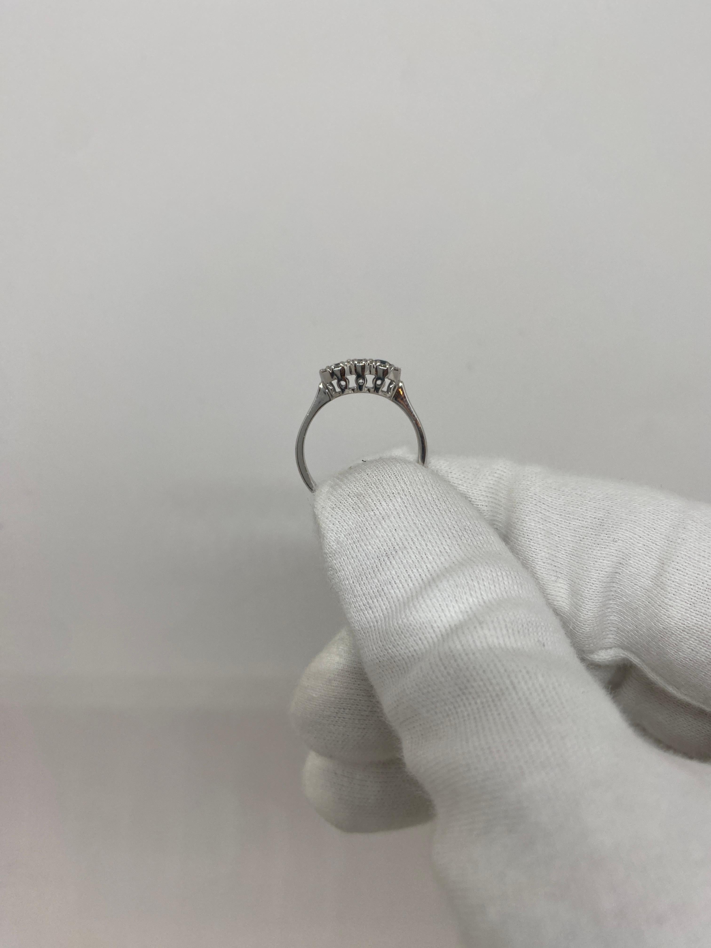 18Kt White Gold Ring Blue Sapphires 0.45 ct White Diamonds 0.24 For Sale 1