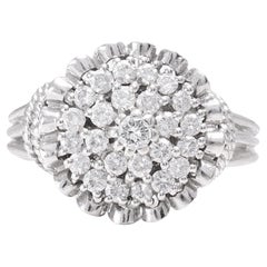 Bague en or blanc 18kt avec 1 ct. Diamants à taille brillante