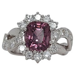 18kt White Gold Ring with a 3.25 Ct No Heat Spinel Stone and 1.2ct Diamonds