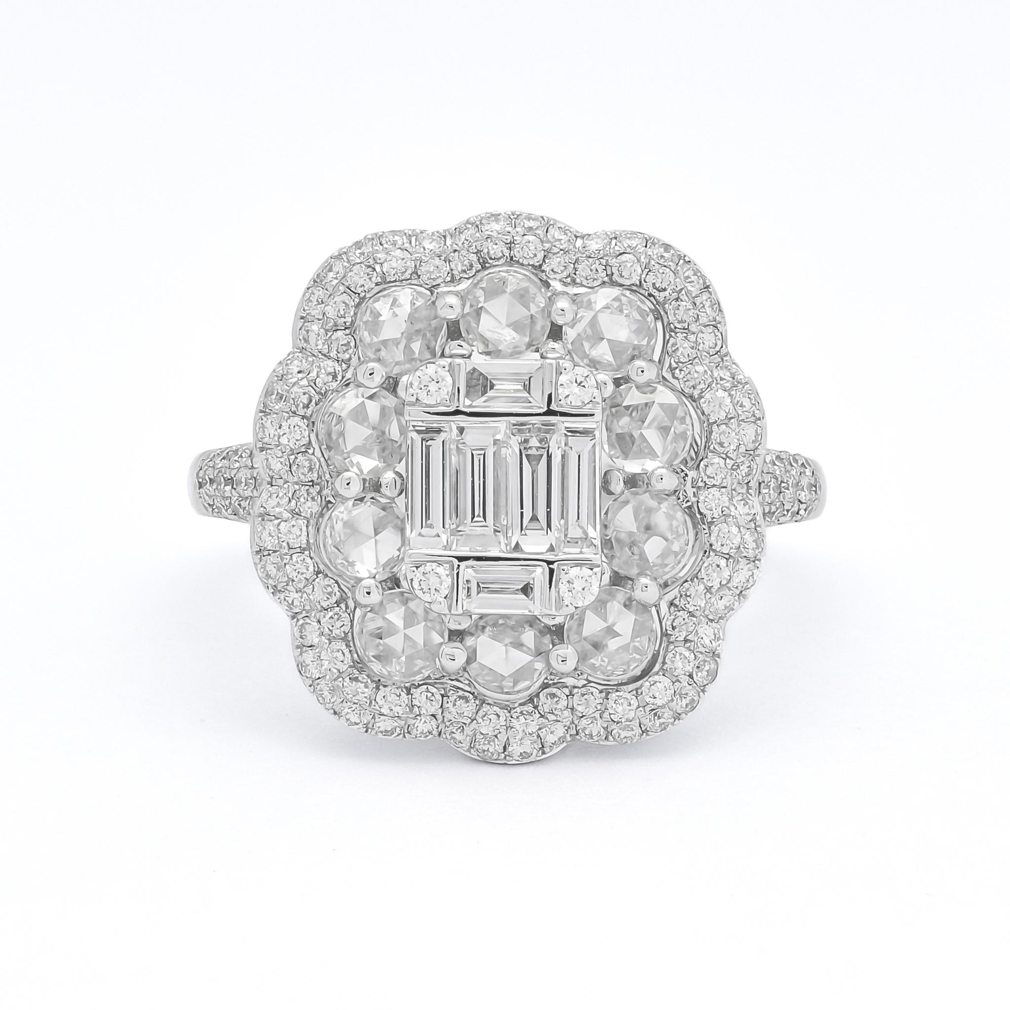 The brilliance of the baguette diamonds, meticulously arranged in a captivating cluster, is further accentuated by the delicate silhouette of the briolette, creating a visual masterpiece that captures the essence of opulence.

Introducing a timeless