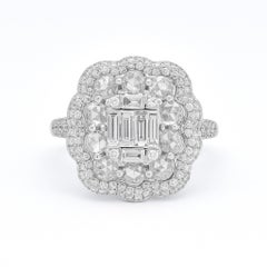 Natural Diamond Ring 1.80 cts 18 Karat White Gold Briolette Diamond Luxury Ring