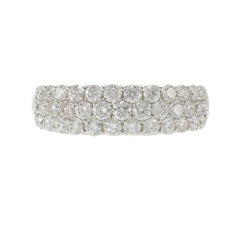 Fascia larga con diamante taglio rotondo in oro bianco 18KT