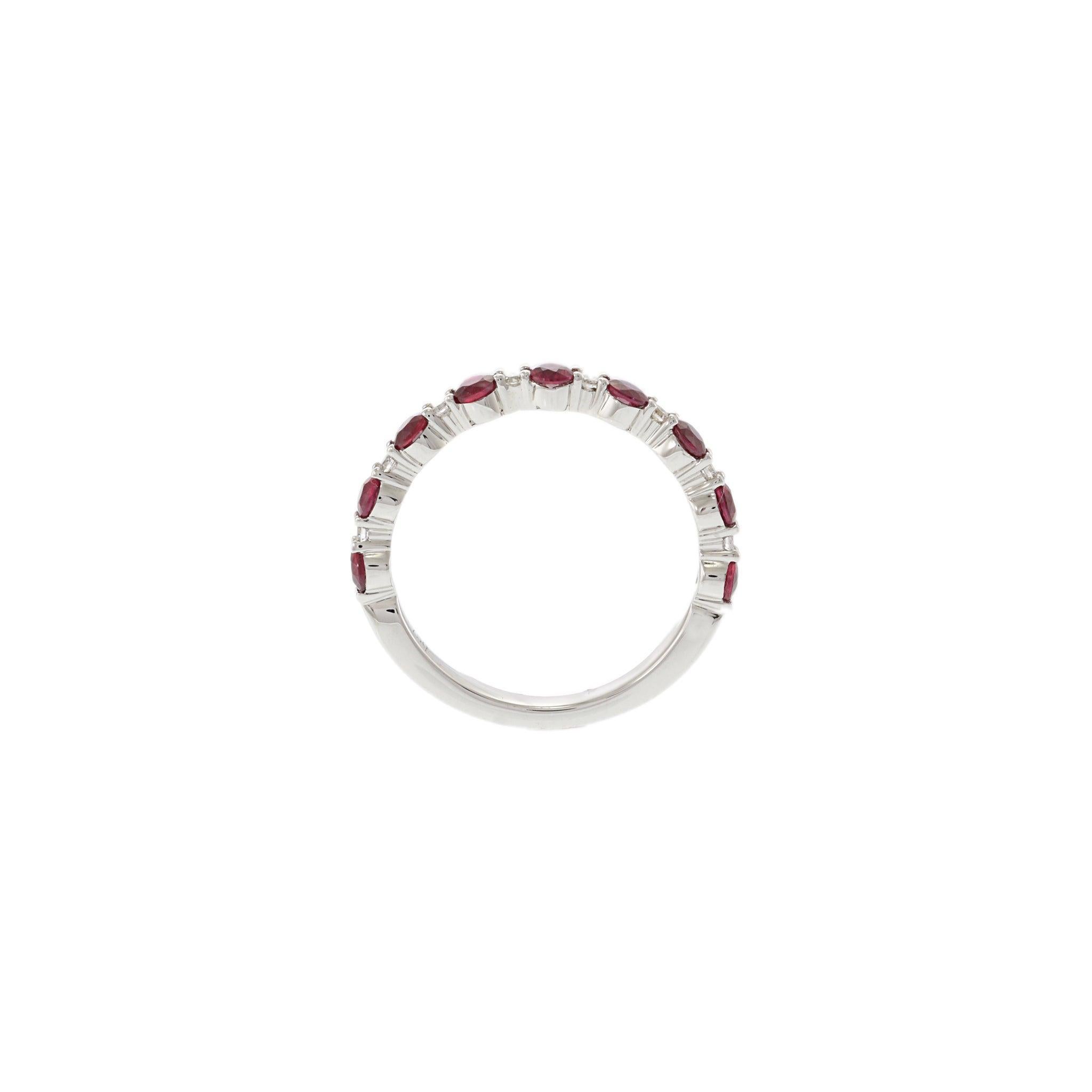 Fascia con diamanti e rubini in oro bianco 18KT in vendita 2