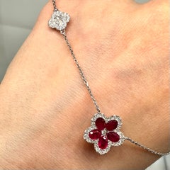 18KT White Gold Ruby & Diamond Necklace RDN005 IIJE