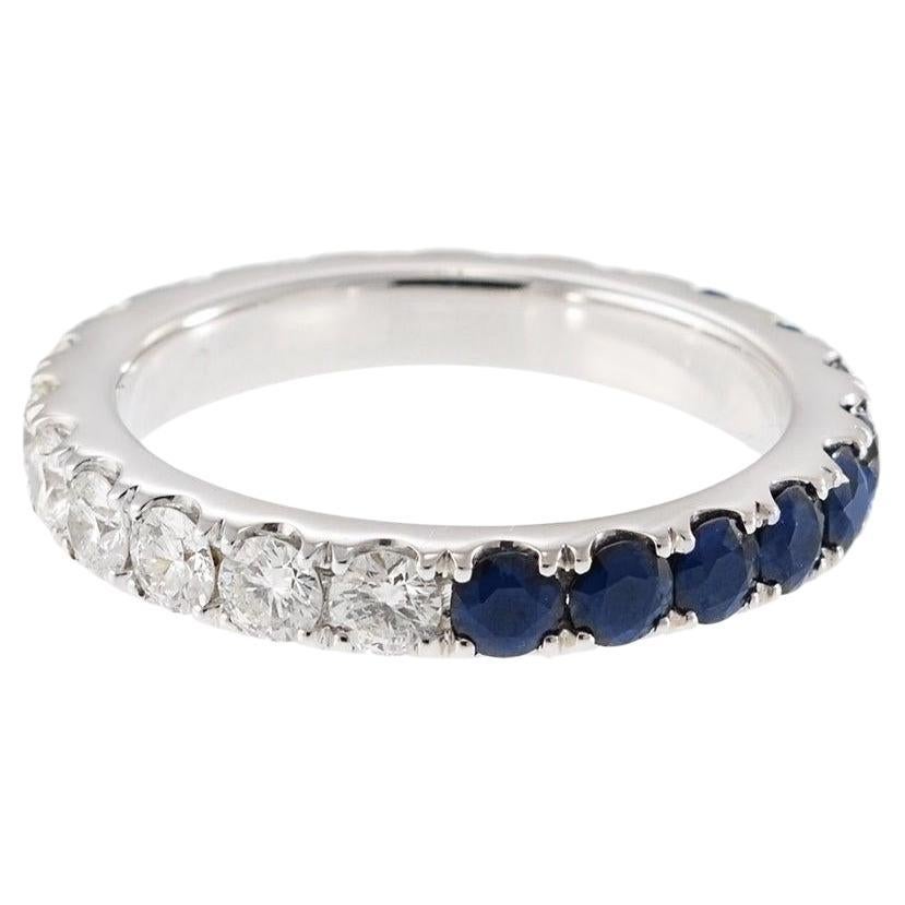 18KT Weißgold Saphir und Diamant Eternity Band