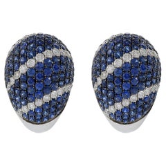18KT White Gold Sapphire Earrings Huggies