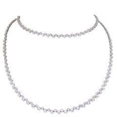 18kt White Gold side by side diamond chain. Over 6 carats of diamonds! 31 inches