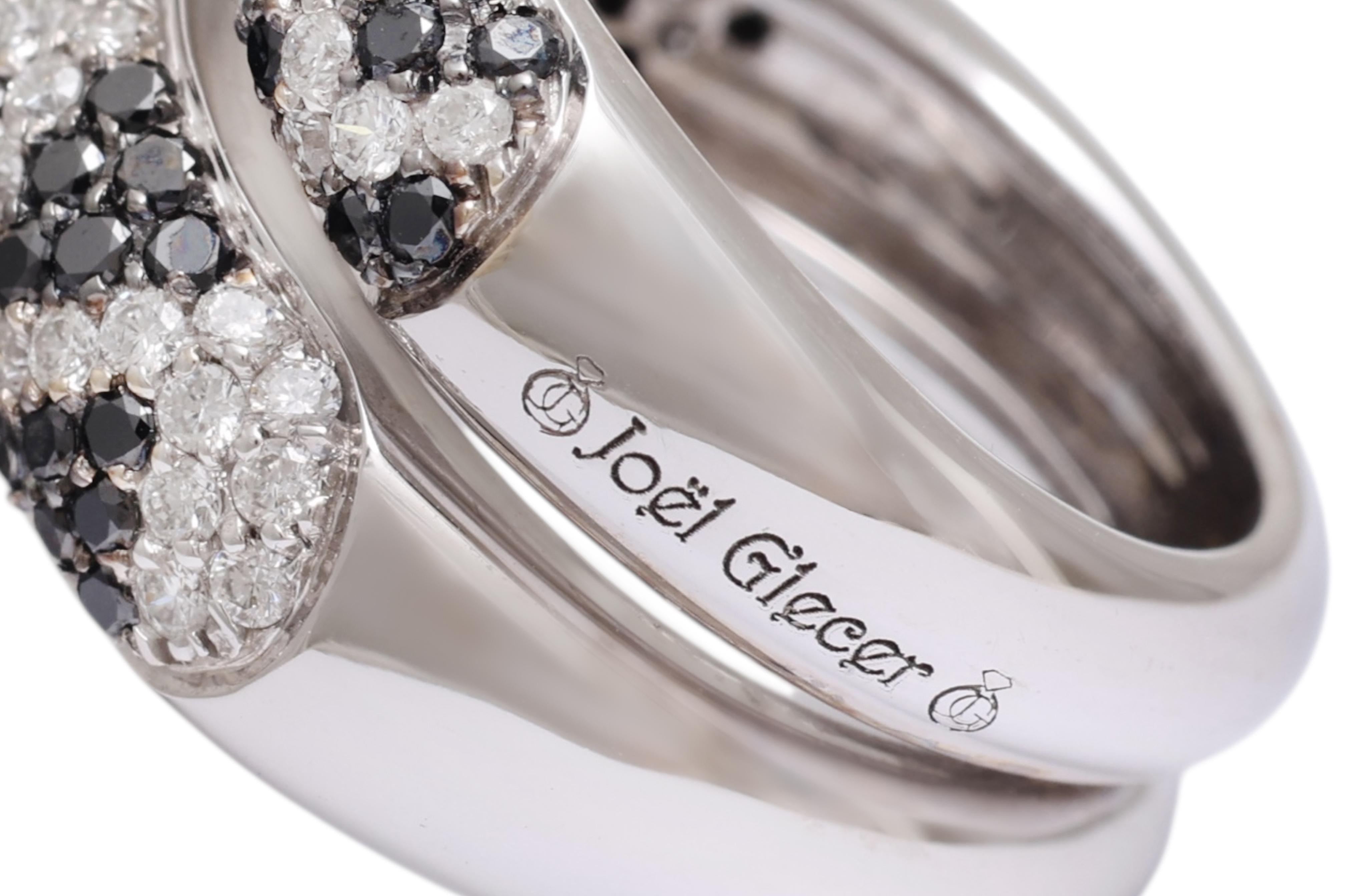Bague serpent en or blanc 18 carats avec diamants noirs de 2,04 carats, diamants blancs de 1,75 carats et yeux de rubis en vente 6