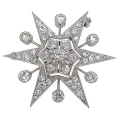 18kt White Gold Star Shape Brooch/Pendant with 3.8ct Diamonds Antique 18kt White Gold Star Shape Brooch/Pendant with 3.8ct Diamonds