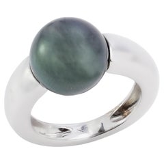 18kt White Gold Tahitian Pearl Ring