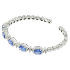 Bracciale in oro bianco 18KT con tanzanite e diamanti