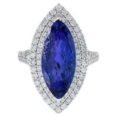 18KT White Gold Tanzanite And Diamond Ring