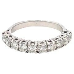 18 Karat White Gold Ten-Stone Diamond Half Eternity Ring 0.70 Carat F Color