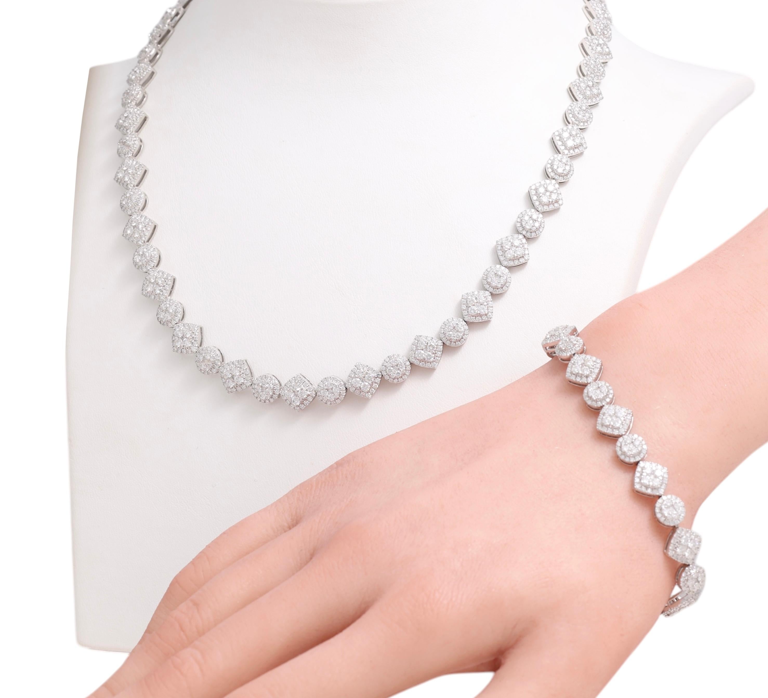 18kt White Gold Tennis 5.48ct Diamond Bracelet For Sale 6