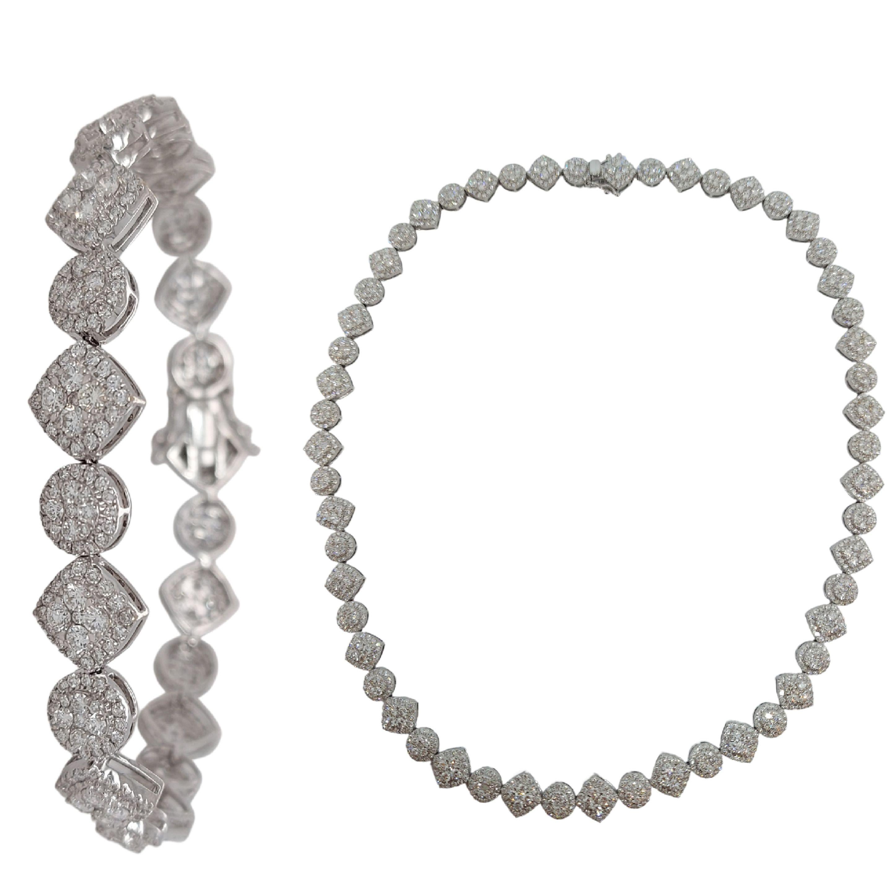 Bracelet tennis en or blanc 18 carats avec diamants de 5,48 carats en vente 1