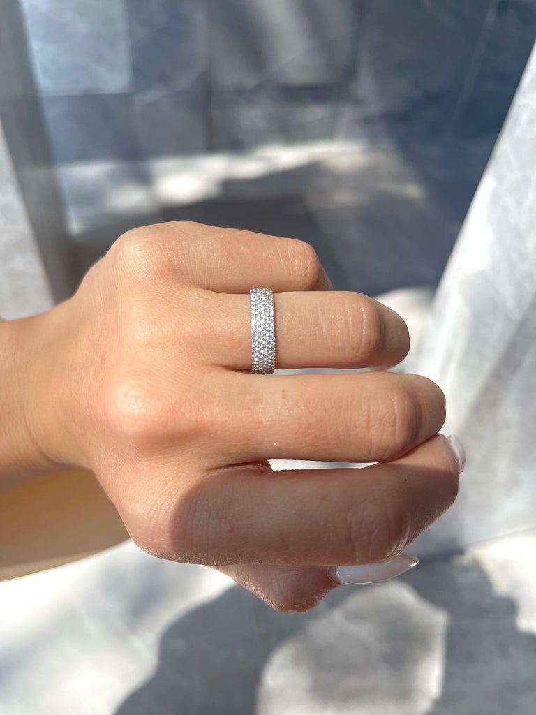 18kt White Gold Tiffany and Co. Metro Design Ring at 1stDibs | tiffany  metro ring, tiffany metro 5 row ring, دبلة تيفاني نسائي