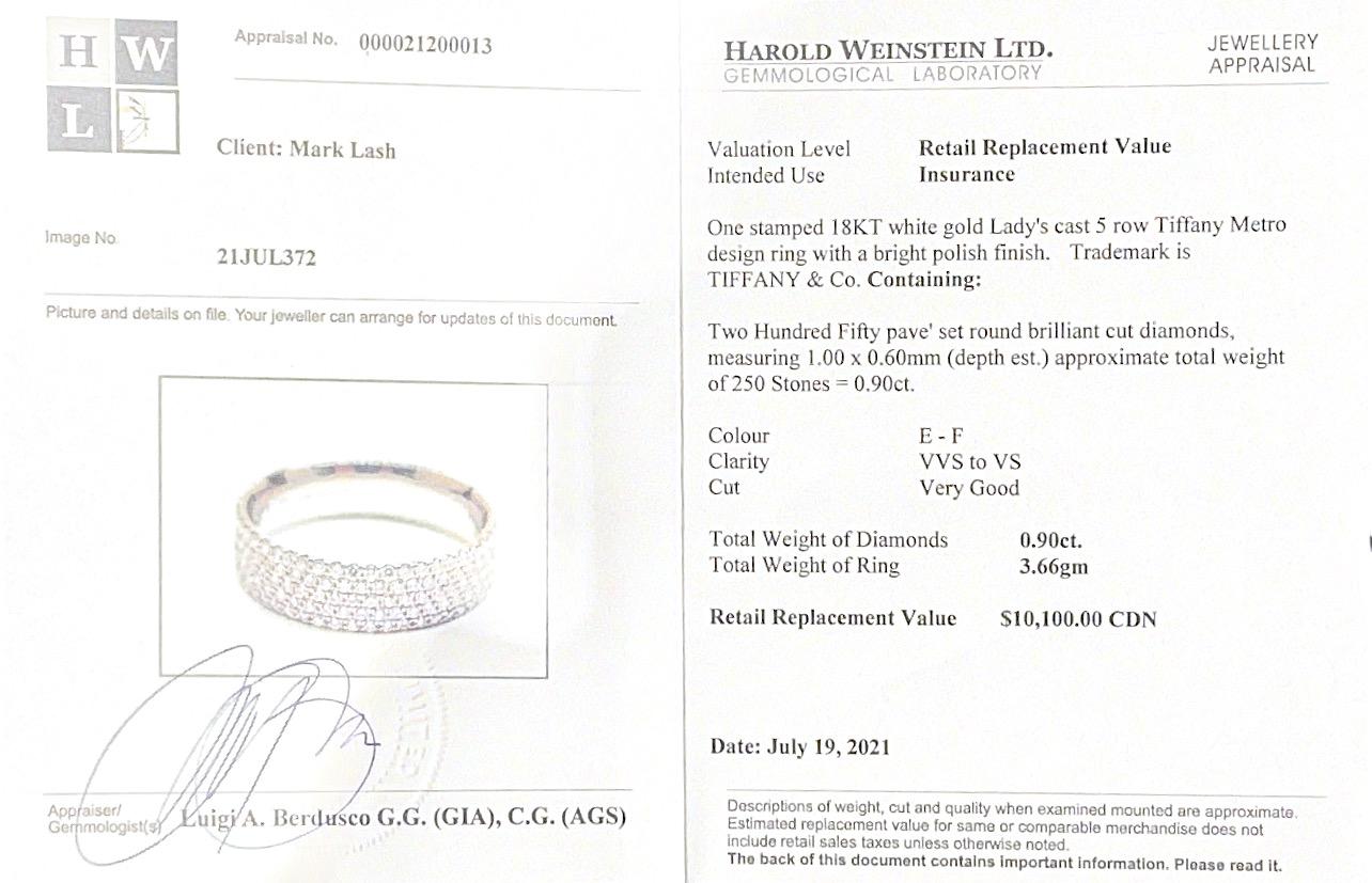 Women's 18kt White Gold Tiffany & Co. Metro Design Ring 