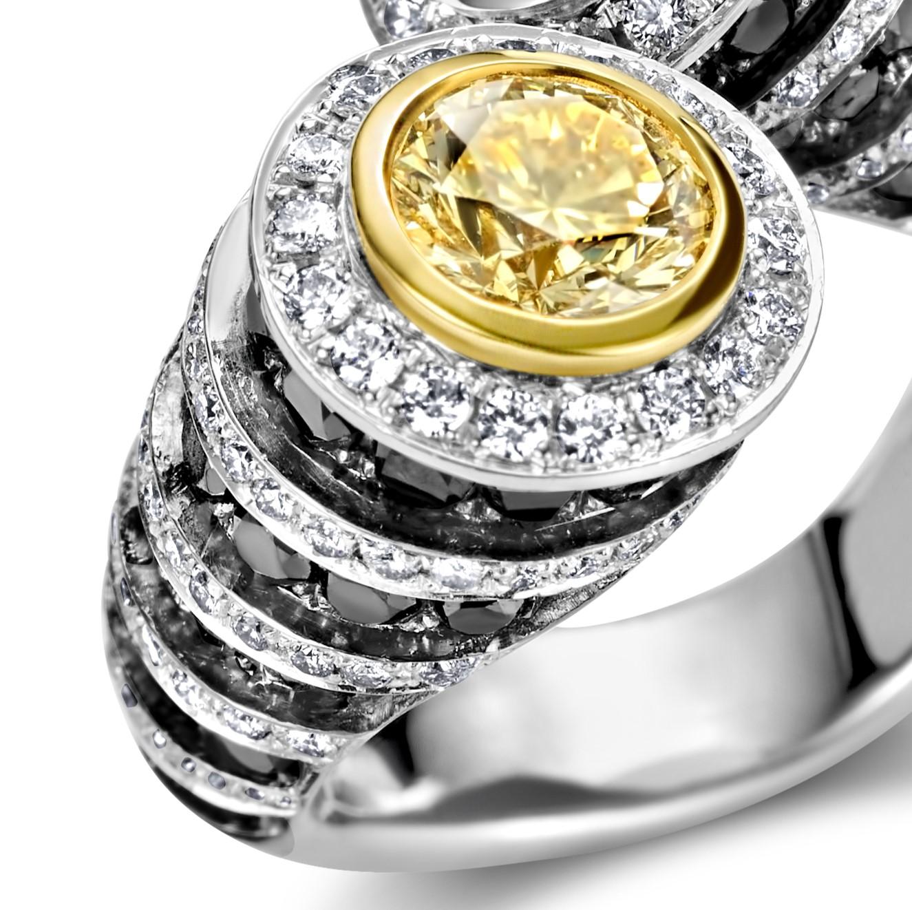 Bague Toi & Moi en or blanc 18 carats avec diamants 1,14 carat et 1,28 carat en vente 7