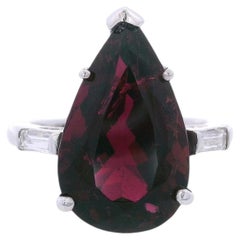 Anello in oro bianco 18 carati con tormalina e diamanti