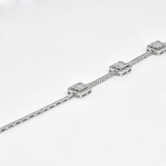 Diamante naturale da 1,30 carati in oro bianco 18KT Bracciale di alta gioielleria