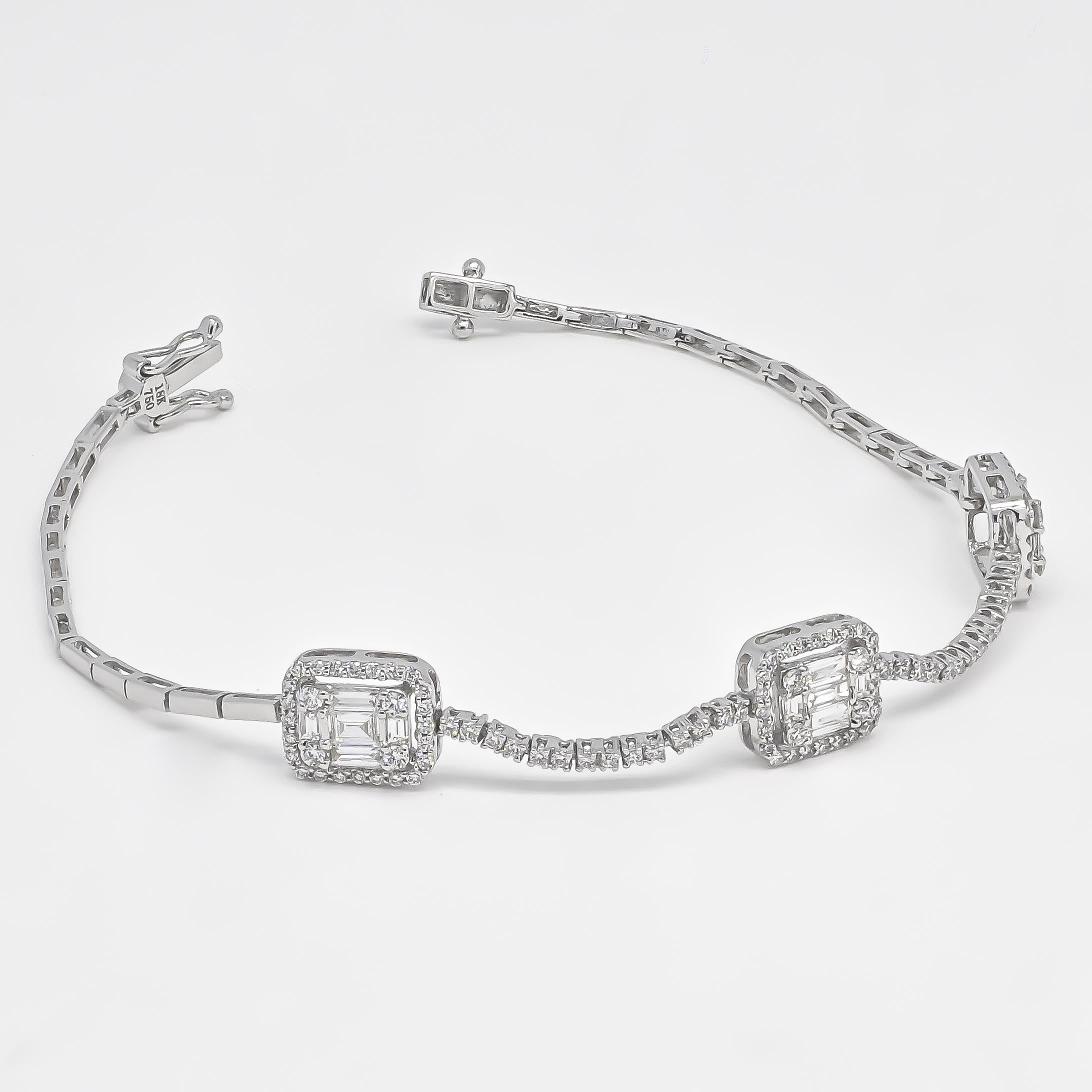 baguette diamond bracelet women's