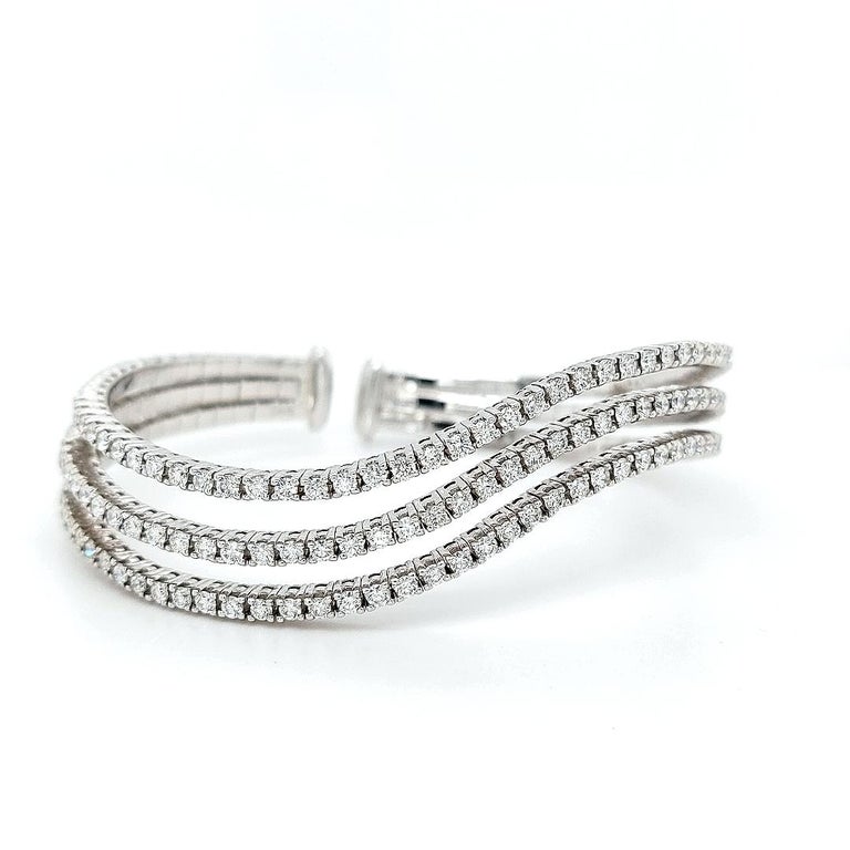 Skinny Matte Wave Bracelet - 17cm - White Gold main image 1