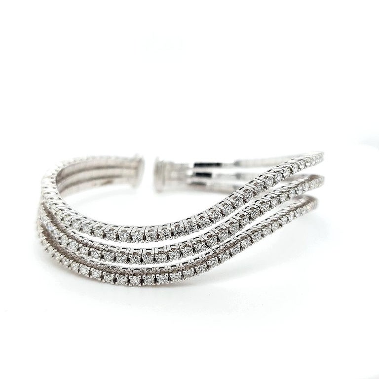 Skinny Matte Wave Bracelet - 17cm - White Gold