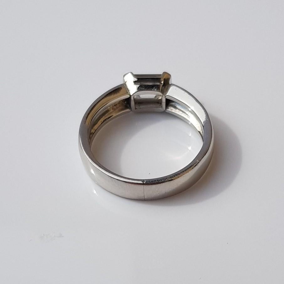 Romantic Fratelli Piccini Florence Emerald Cut Diamond Band Ring For Sale