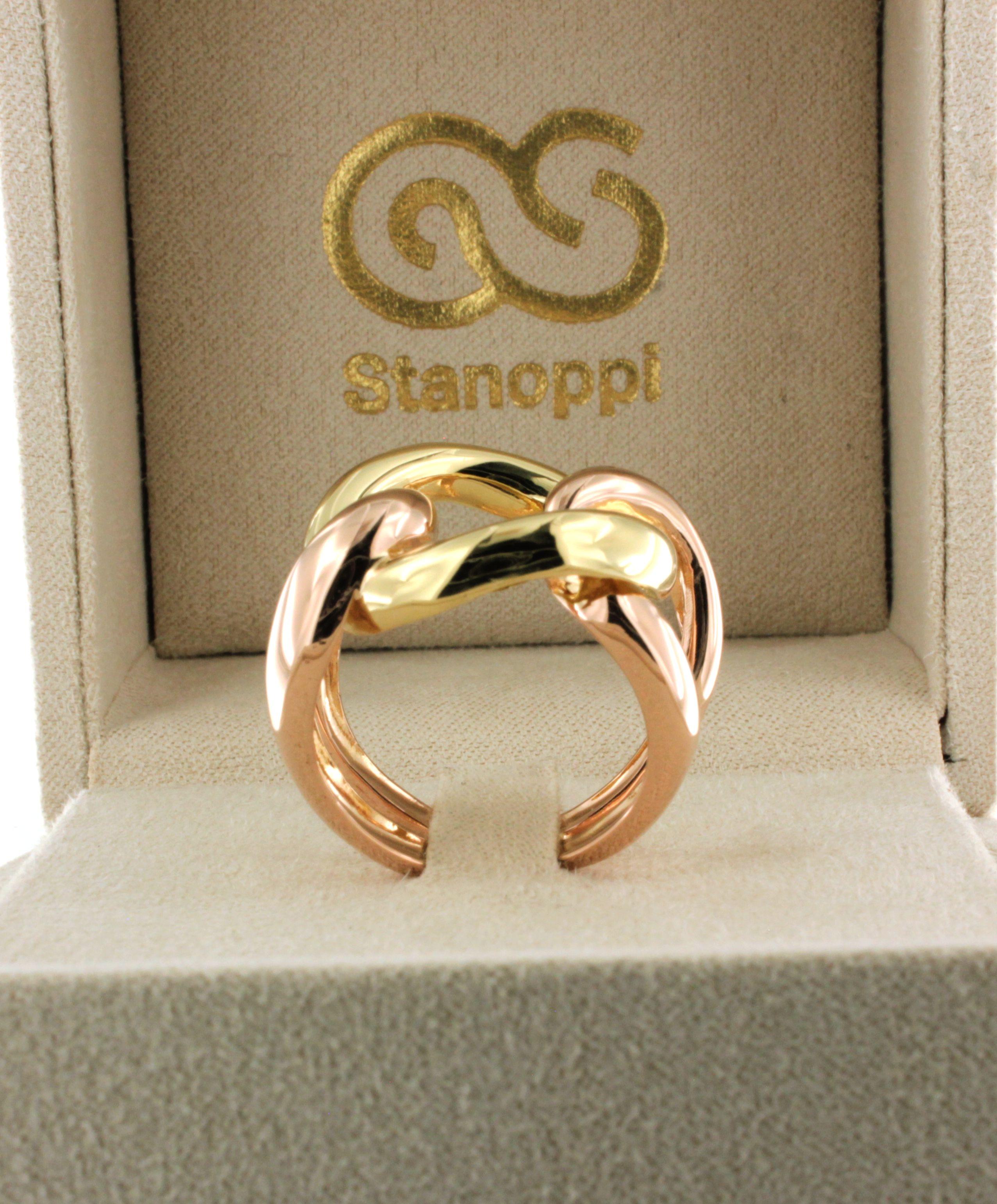 Amarillo y rosa de 18 quilates  Oro  Moda Cóctel Moderno Diseño Contemporáneo  Anillo en venta 8