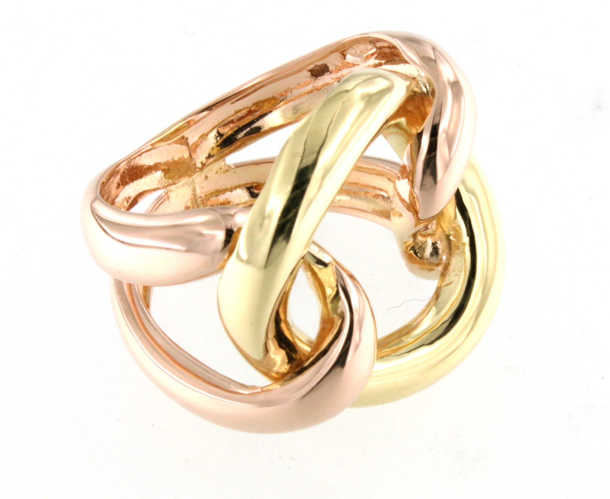 Amarillo y rosa de 18 quilates  Oro  Moda Cóctel Moderno Diseño Contemporáneo  Anillo en Nuevo estado para la venta en GALLARATE, IT