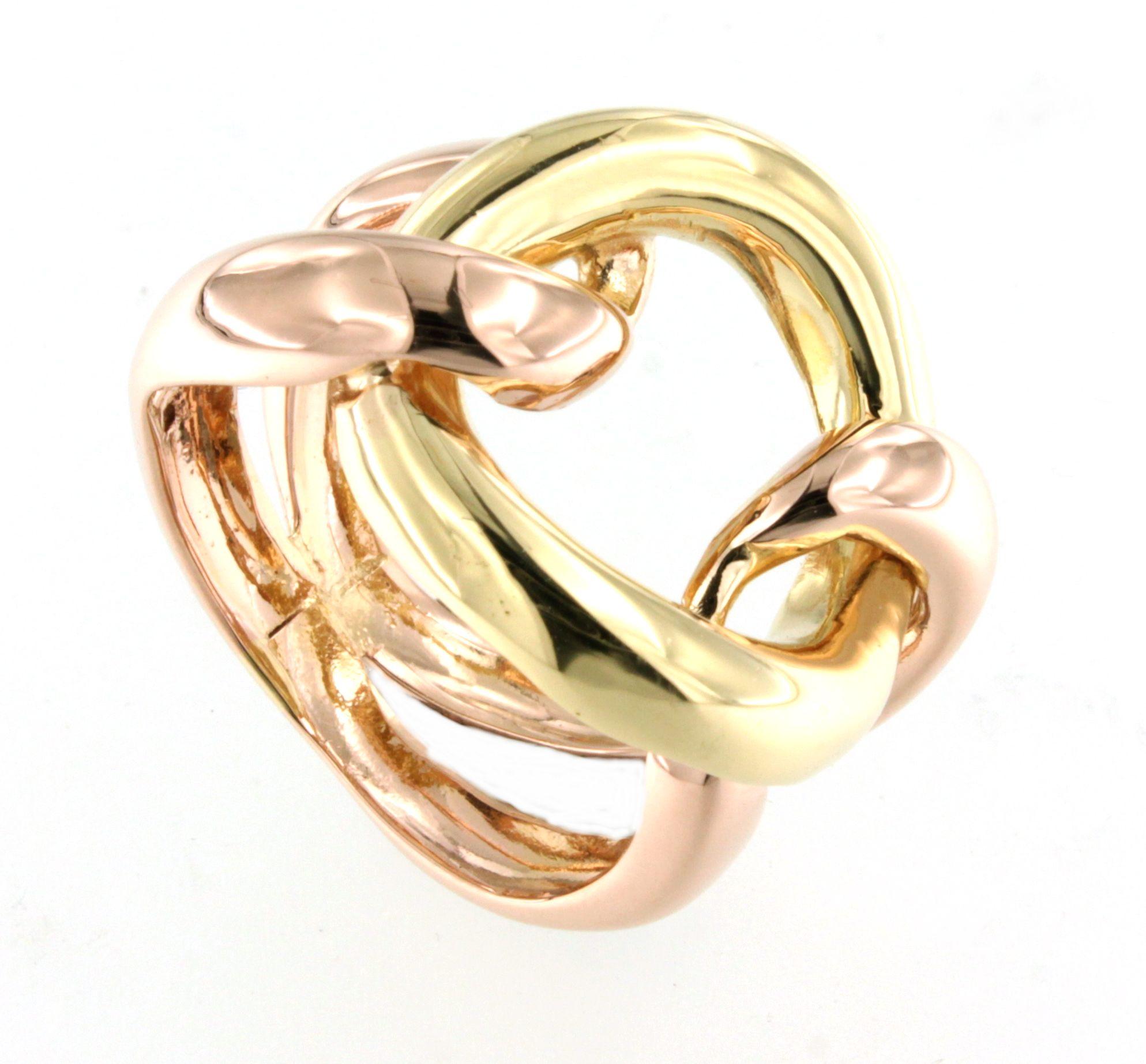 Femenino o masculino Amarillo y rosa de 18 quilates  Oro  Moda Cóctel Moderno Diseño Contemporáneo  Anillo en venta