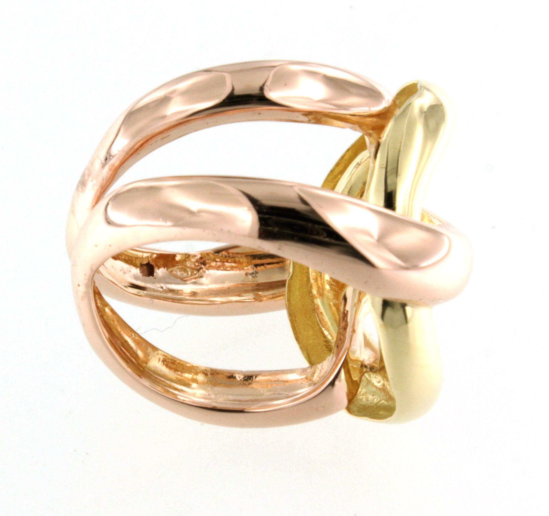 Amarillo y rosa de 18 quilates  Oro  Moda Cóctel Moderno Diseño Contemporáneo  Anillo en venta 3